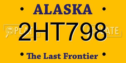 2HT798 Alaska License Plate