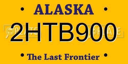 2HTB900 Alaska License Plate