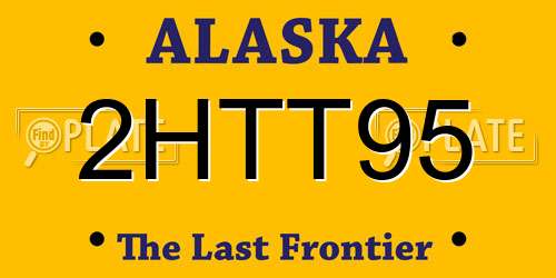2HTT95 Alaska License Plate