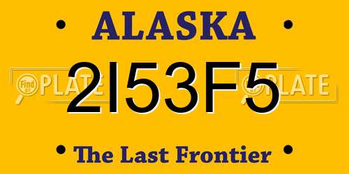 2I53F5 Alaska License Plate