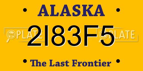 2I83F5 Alaska License Plate