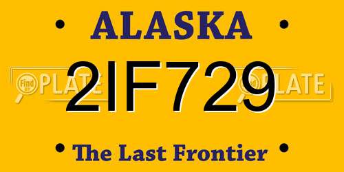 2IF729 Alaska License Plate