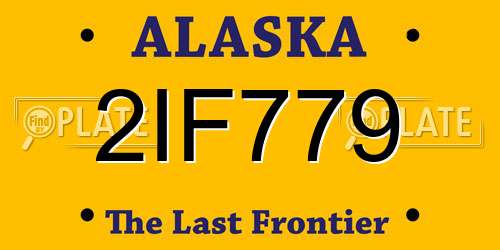 2IF779 Alaska License Plate