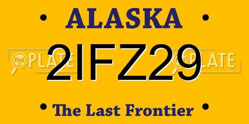 2IFZ29 Alaska License Plate