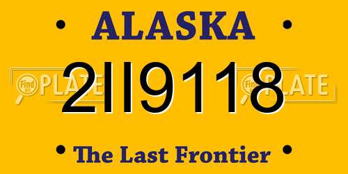 2II9118 Alaska License Plate