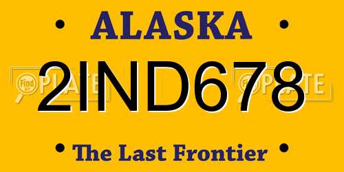 2IND678 Alaska License Plate