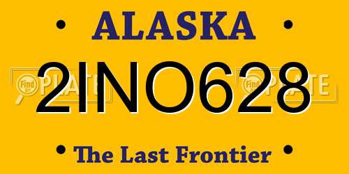 2INO628 Alaska License Plate