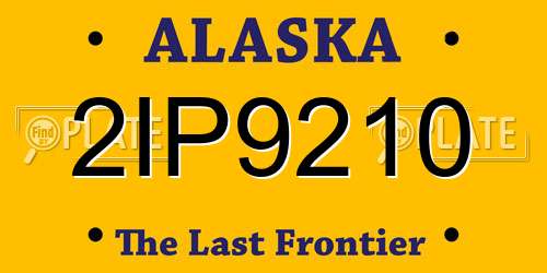 2IP9210 Alaska License Plate