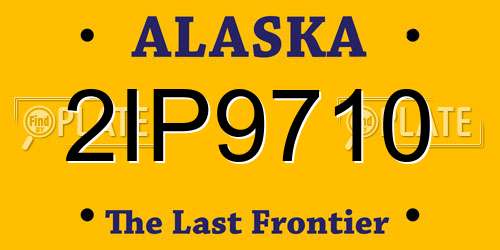 2IP9710 Alaska License Plate
