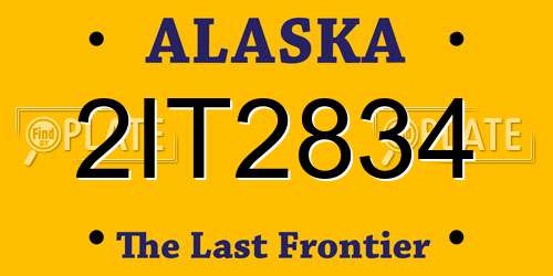 2IT2834 Alaska License Plate