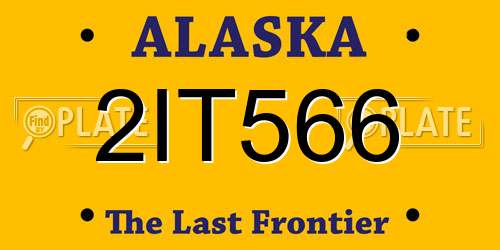 2IT566 Alaska License Plate