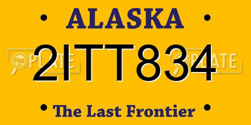 2ITT834 Alaska License Plate