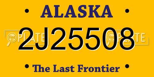 2J25508 Alaska License Plate