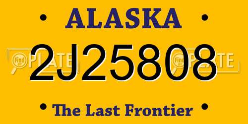 2J25808 Alaska License Plate