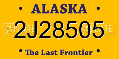 2J28505 Alaska License Plate