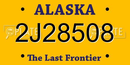 2J28508 Alaska License Plate