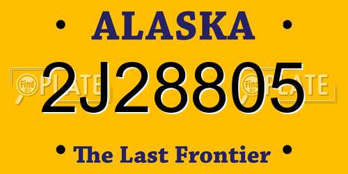 2J28805 Alaska License Plate
