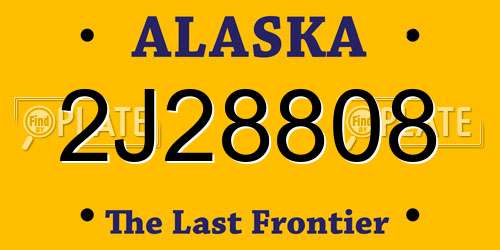 2J28808 Alaska License Plate