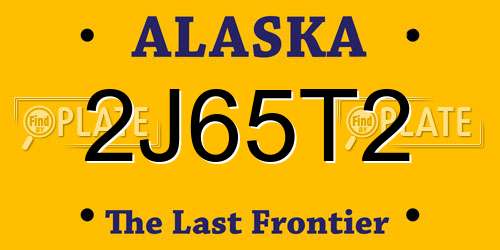 2J65T2 Alaska License Plate