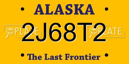 2J68T2 Alaska License Plate