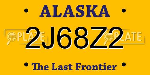 2J68Z2 Alaska License Plate