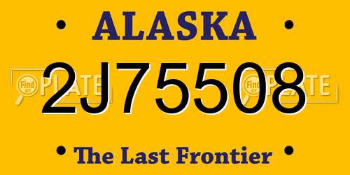 2J75508 Alaska License Plate