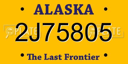 2J75805 Alaska License Plate
