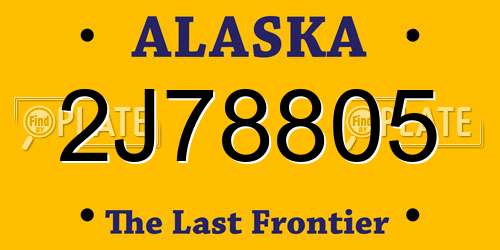 2J78805 Alaska License Plate