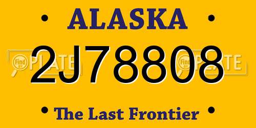 2J78808 Alaska License Plate