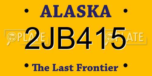2JB415 Alaska License Plate