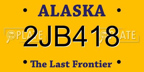 2JB418 Alaska License Plate