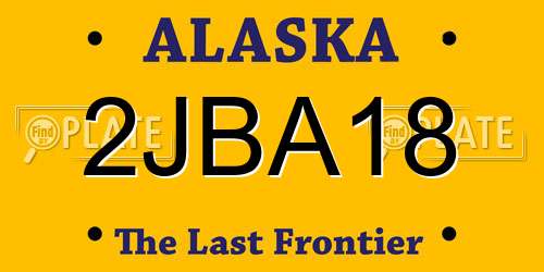 2JBA18 Alaska License Plate