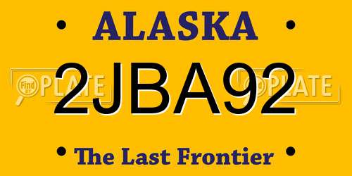 2JBA92 Alaska License Plate