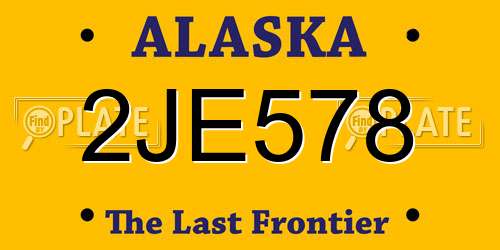 2JE578 Alaska License Plate