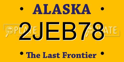 2JEB78 Alaska License Plate
