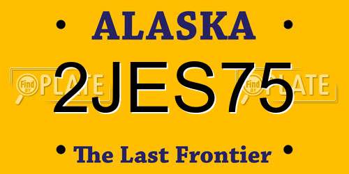 2JES75 Alaska License Plate