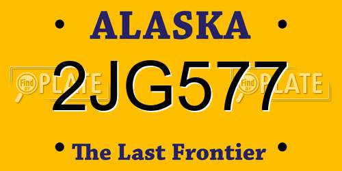 2JG577 Alaska License Plate