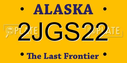 2JGS22 Alaska License Plate