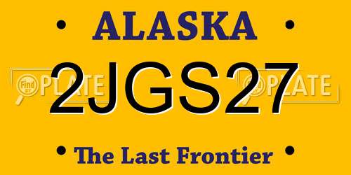2JGS27 Alaska License Plate
