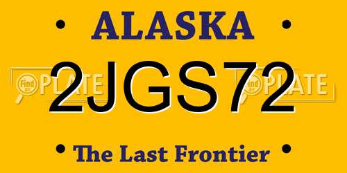 2JGS72 Alaska License Plate