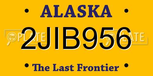2JIB956 Alaska License Plate