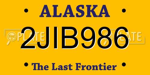 2JIB986 Alaska License Plate