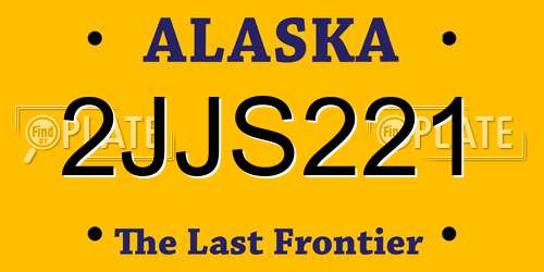 2JJS221 Alaska License Plate