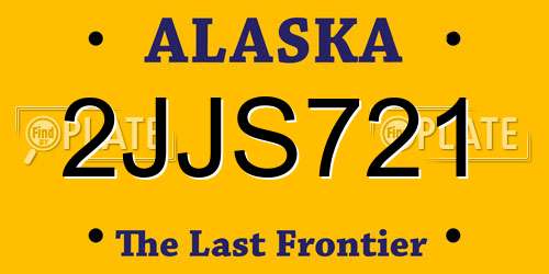 2JJS721 Alaska License Plate
