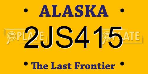 2JS415 Alaska License Plate