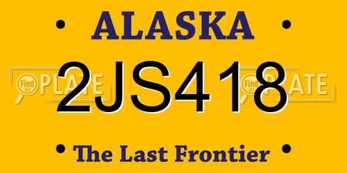2JS418 Alaska License Plate