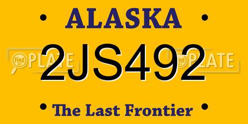2JS492 Alaska License Plate