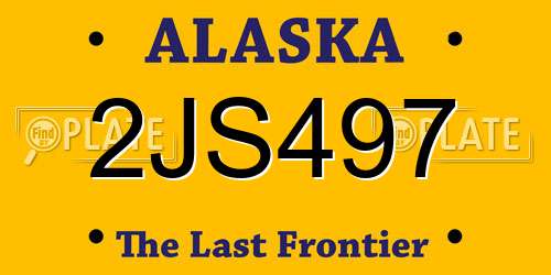 2JS497 Alaska License Plate