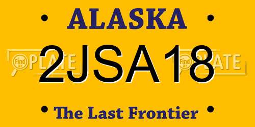 2JSA18 Alaska License Plate