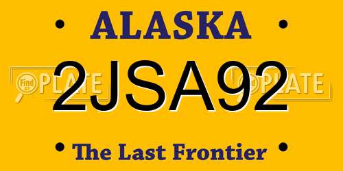 2JSA92 Alaska License Plate